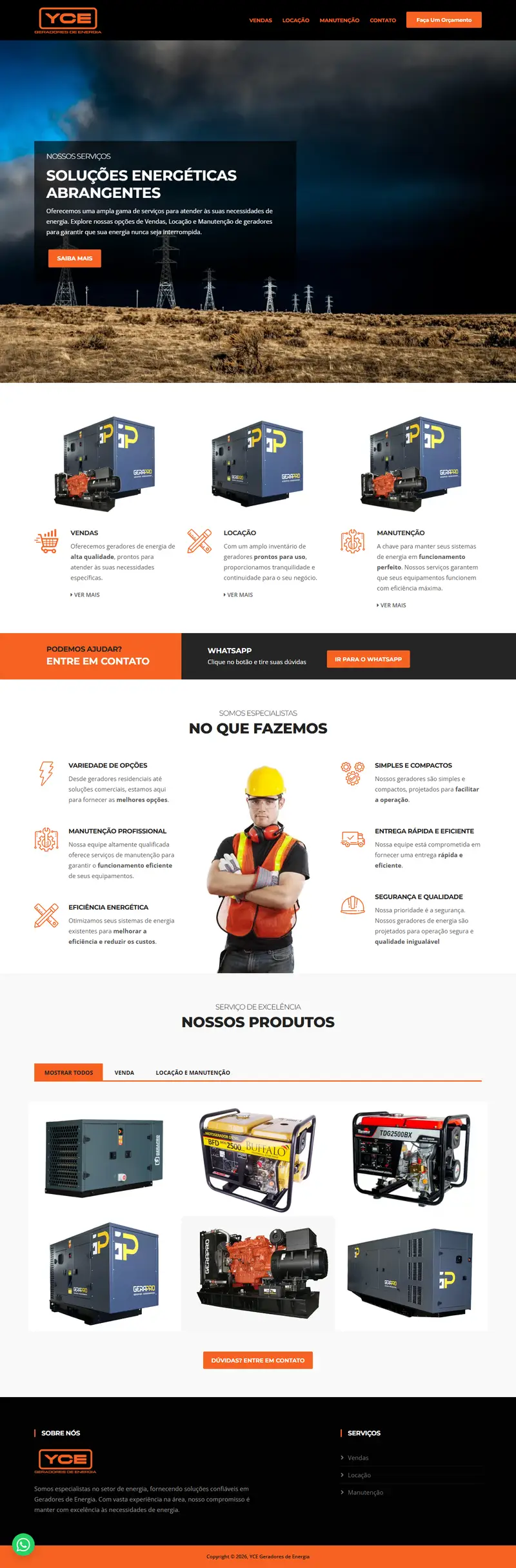 Site YCE Geradores
